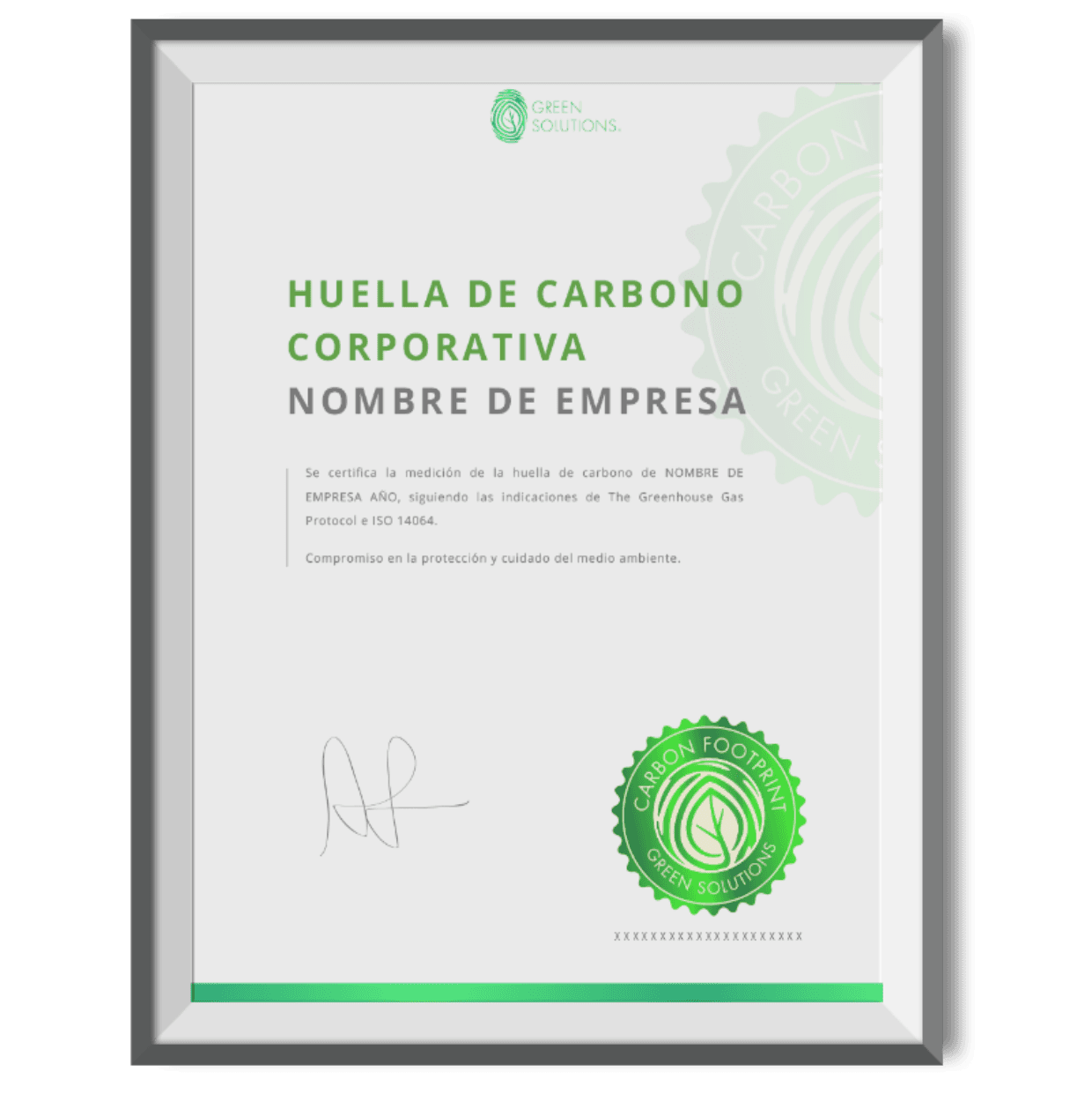 Certificado de Green Solutions